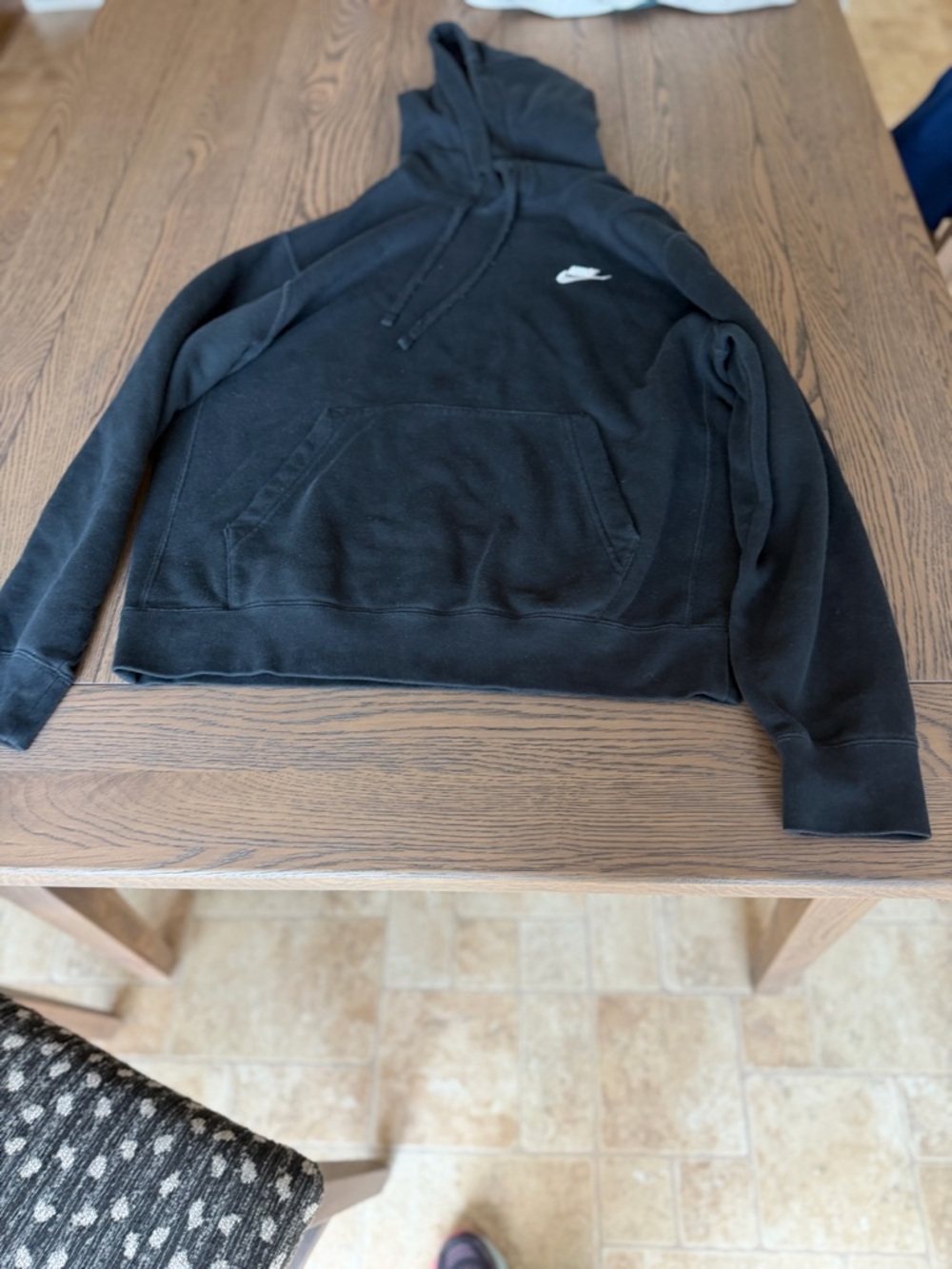 Nike Black Hoodie with White Swoosh Tag